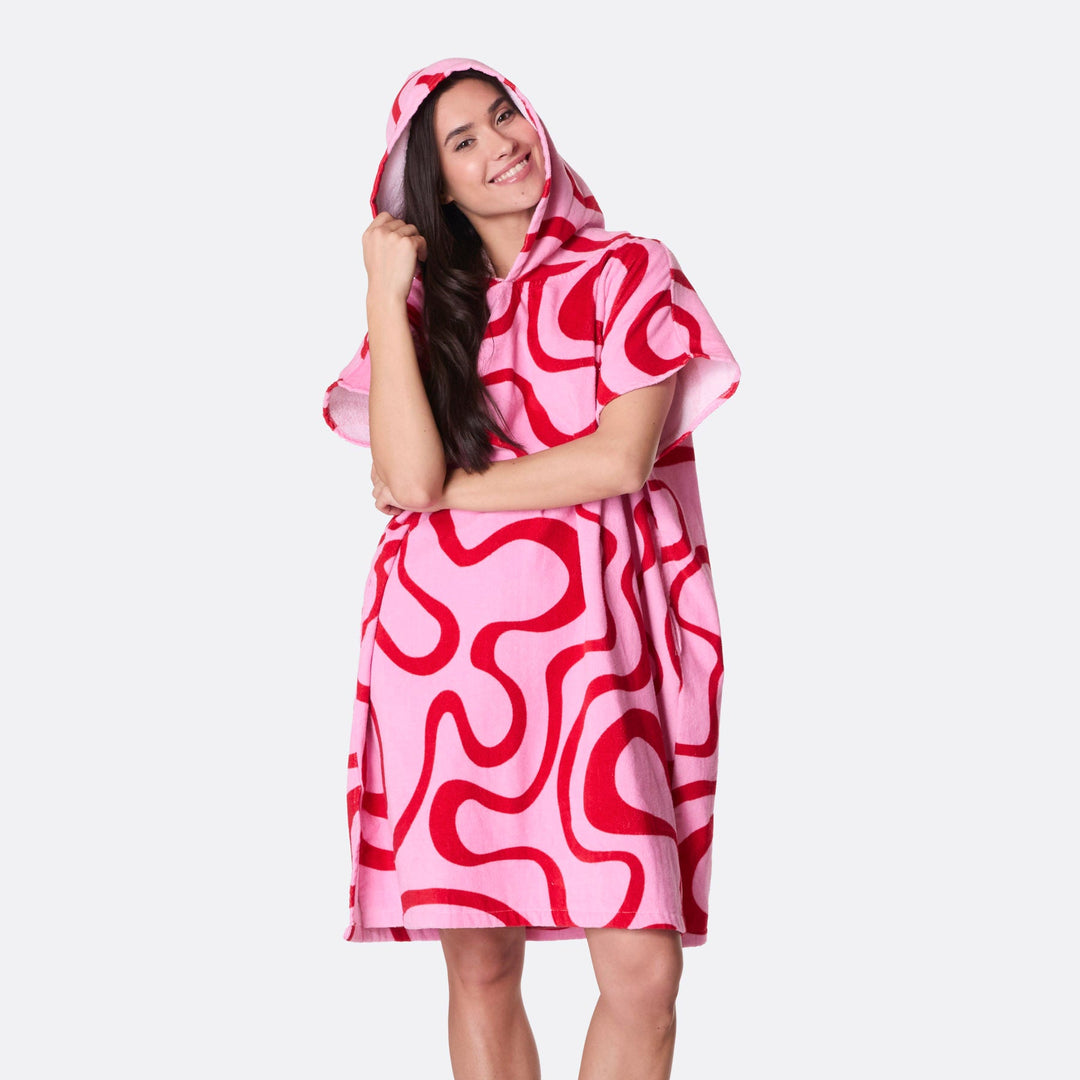 Pinke Wellen Badeponcho