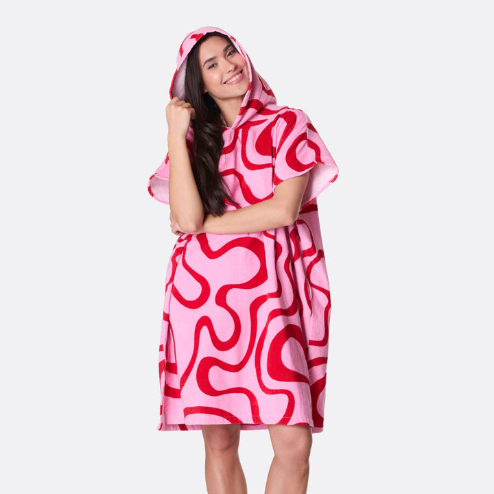 Pinke Wellen Badeponcho