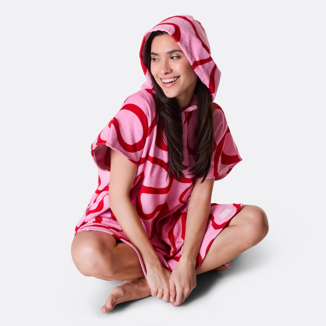 Pinke Wellen Badeponcho