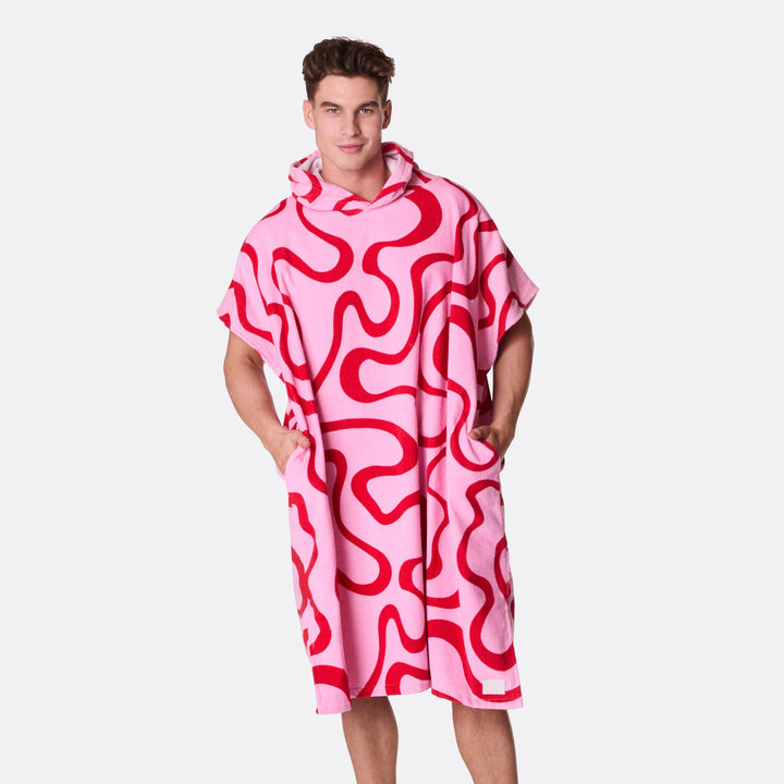 Pinke Wellen Badeponcho