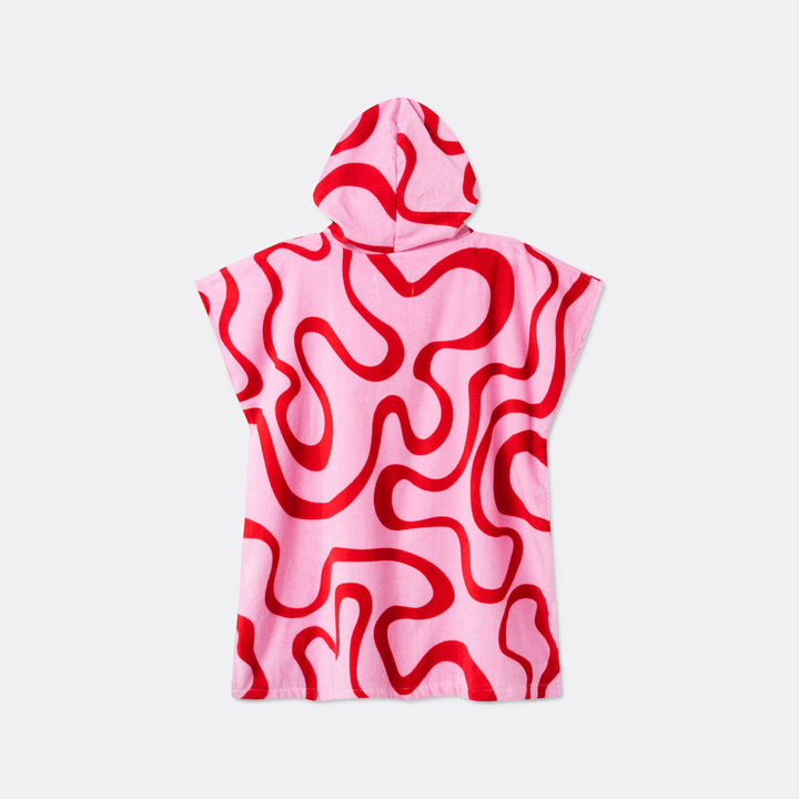 Pinke Wellen Badeponcho Kinder