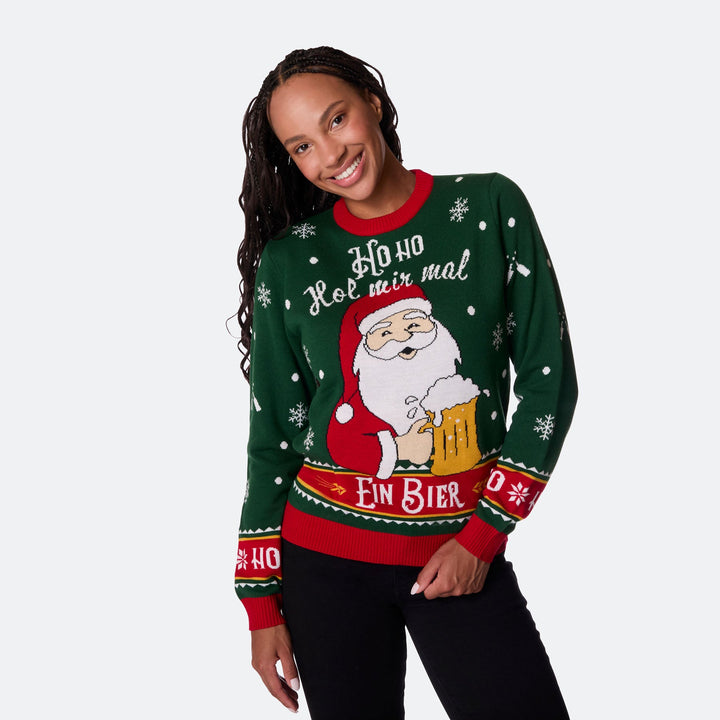 Hol Mir Mal Ein Bier Weihnachtspullover Damen