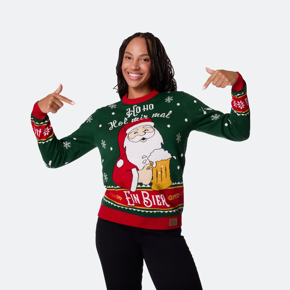 Hol Mir Mal Ein Bier Weihnachtspullover Damen