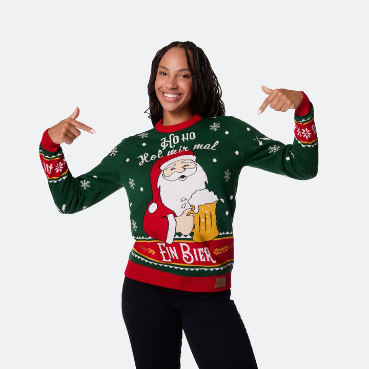 Hol Mir Mal Ein Bier Weihnachtspullover Damen