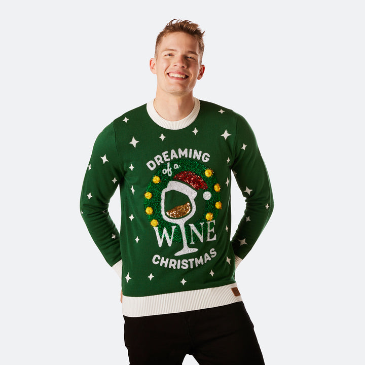 Wine Weihnachtspullover Herren