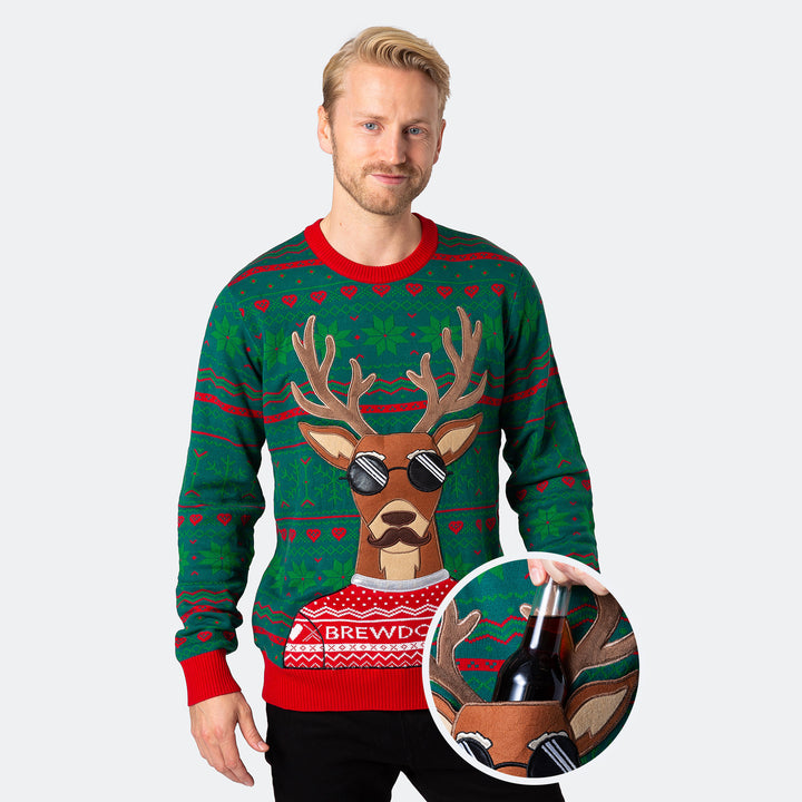 Brewdolph Weihnachtspullover Herren