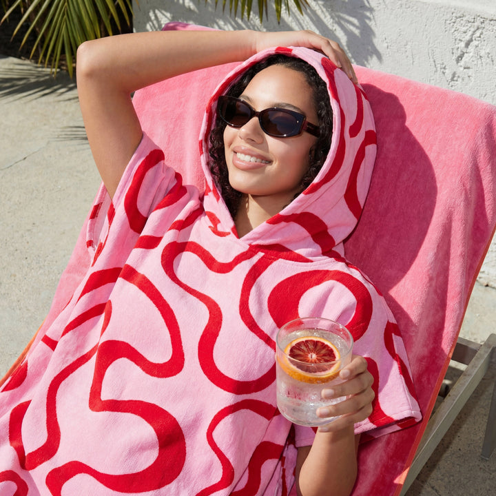 Pinke Wellen Badeponcho