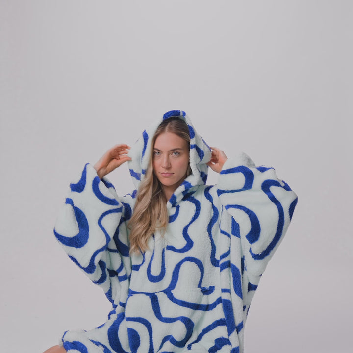 Blaue Wellen Teddy HappyHoodie