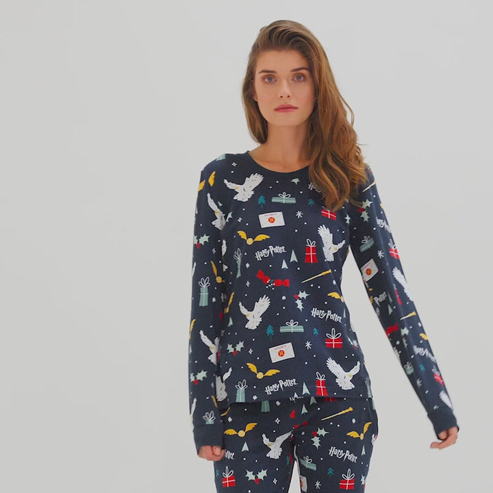 Blauer Harry Potter Pyjama Damen