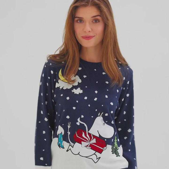 Mumin Weihnachtspullover Damen