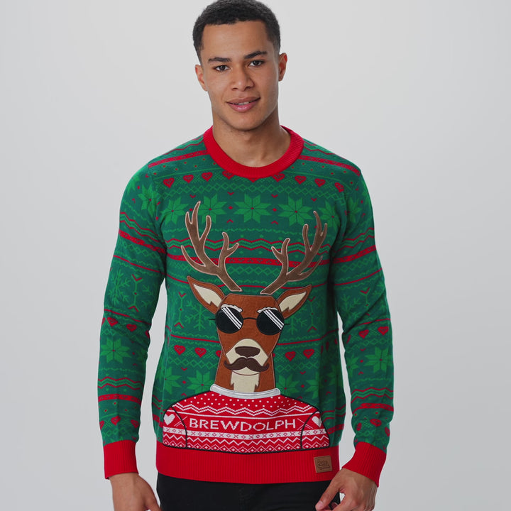 Brewdolph Weihnachtspullover Herren
