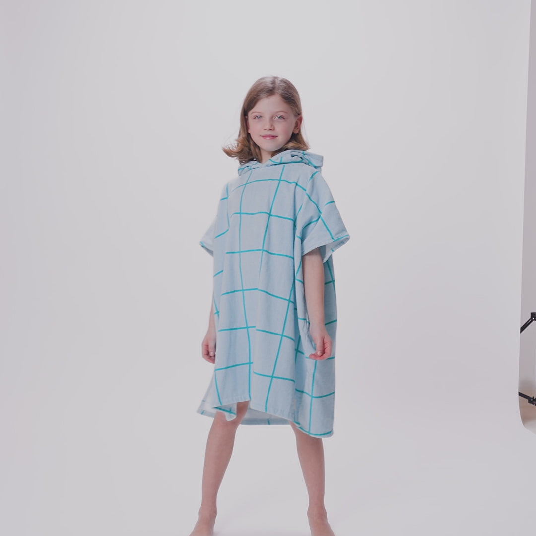 Blauer Pool Badeponcho Kinder