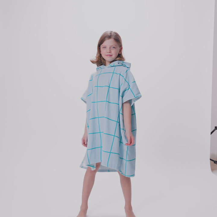 Blauer Pool Badeponcho Kinder