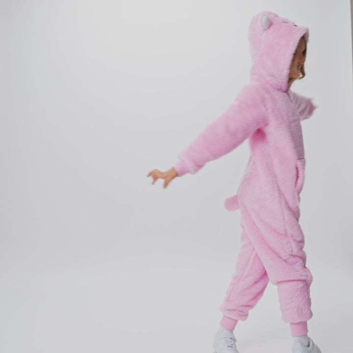 Pinker Teddybär Onesie Kinder