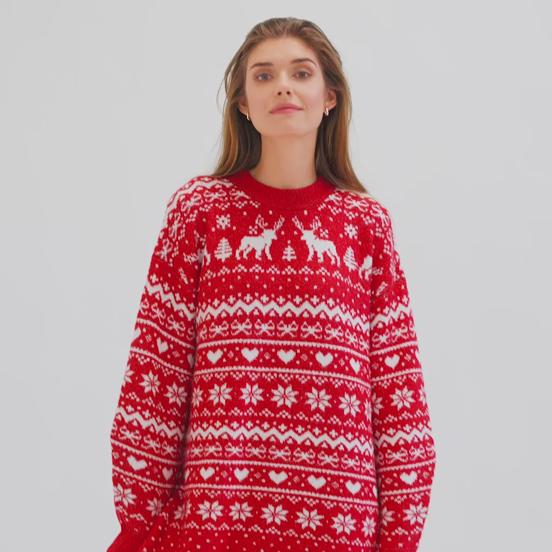 Rotes Oversized Weihnachtskleid