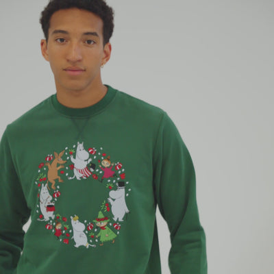 Mumins Grünes Weihnachts-Sweatshirt Herren