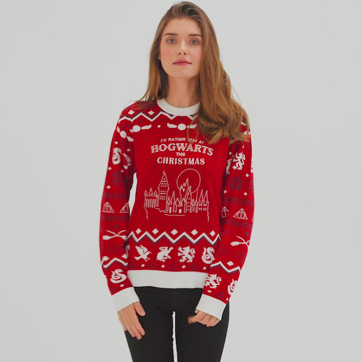 Hogwarts Weihnachtspullover Damen