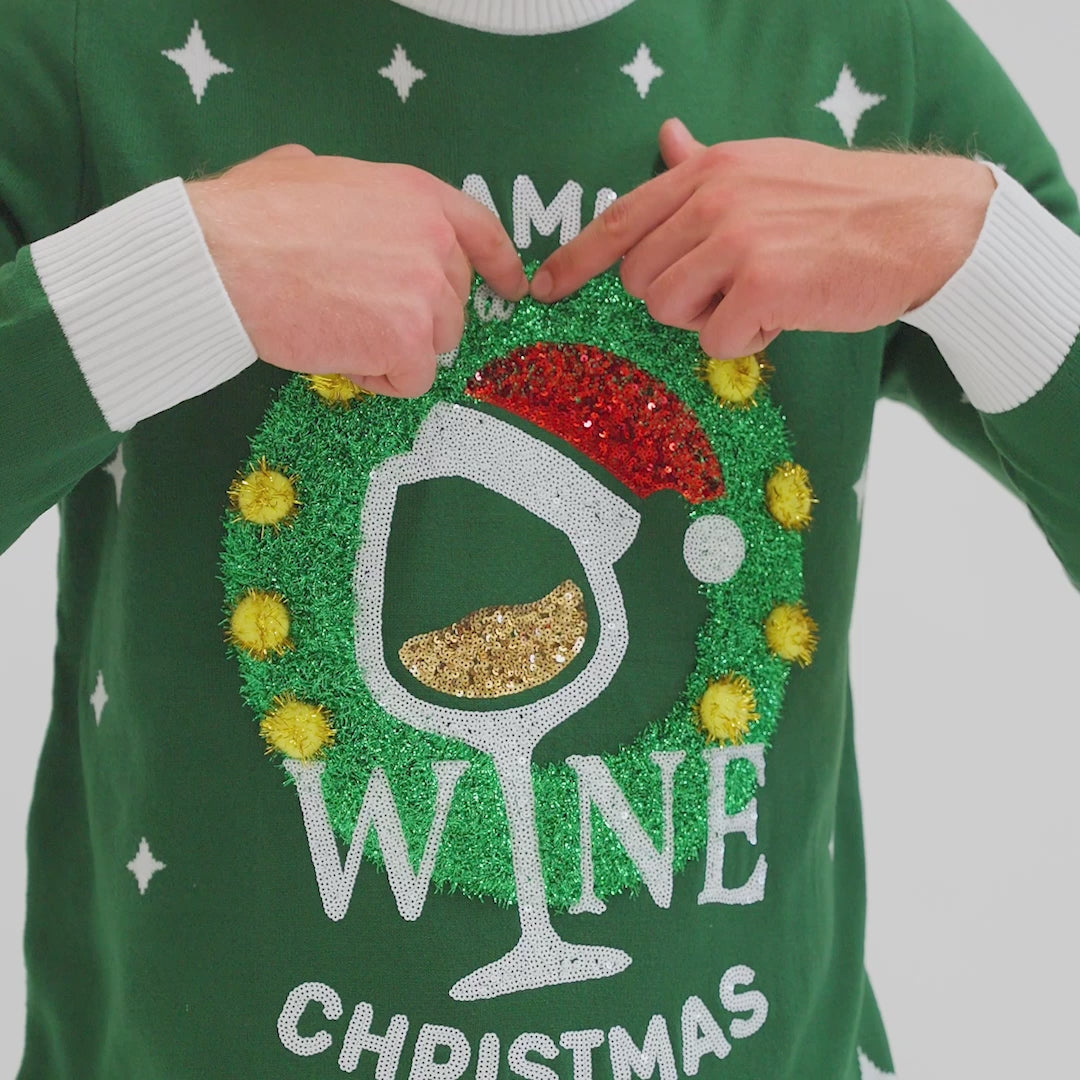 Wine Weihnachtspullover Herren