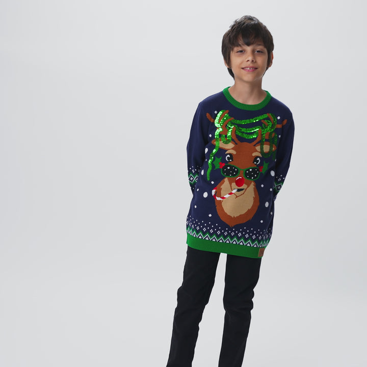 Rudolf Weihnachtspullover Kinder