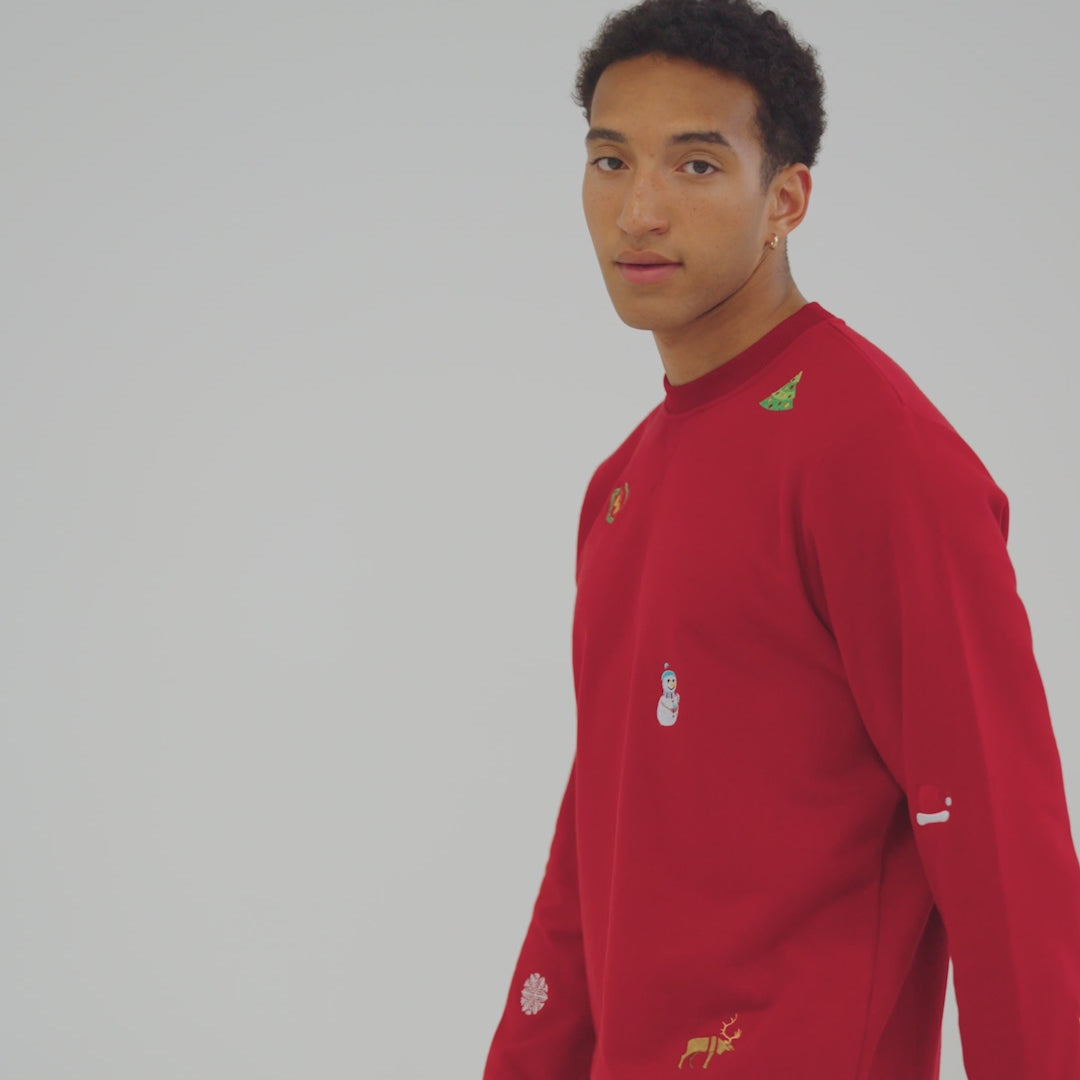 Rotes Weihnachts-Sweatshirt Herren