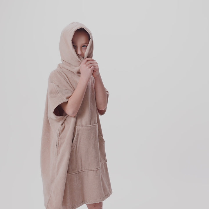 Beiger Badeponcho Kinder