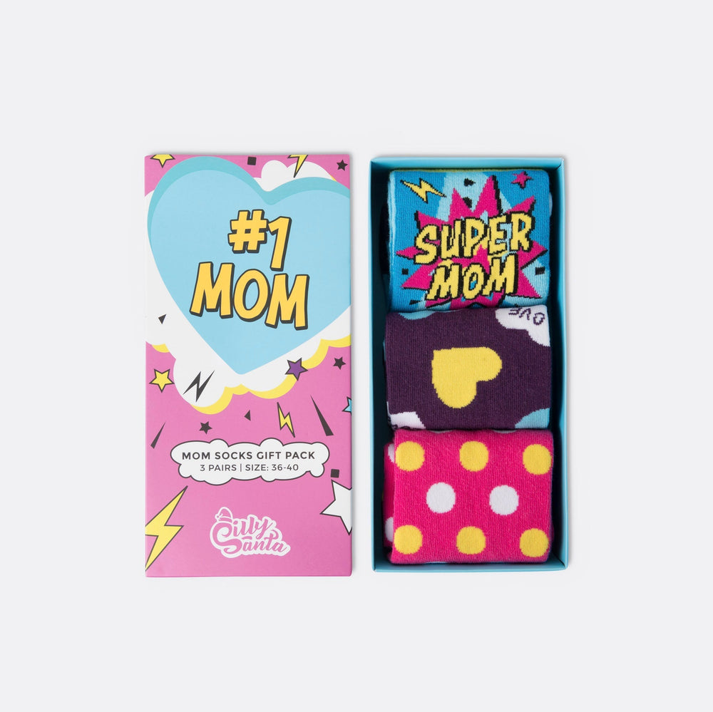 #1 Mom Socken Geschenkbox (3er-Pack)