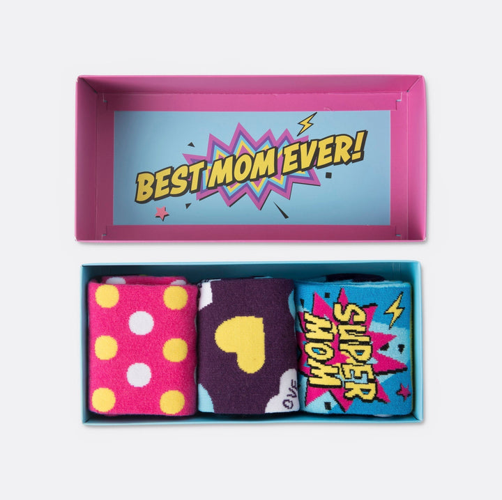 #1 Mom Socken Geschenkbox (3er-Pack)