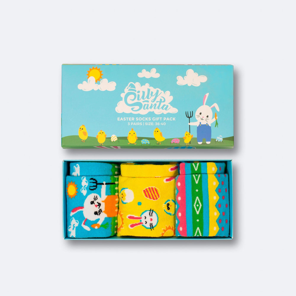 3er-Pack Ostersocken Geschenkbox