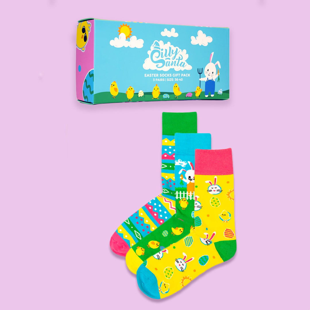 3er-Pack Ostersocken Geschenkbox