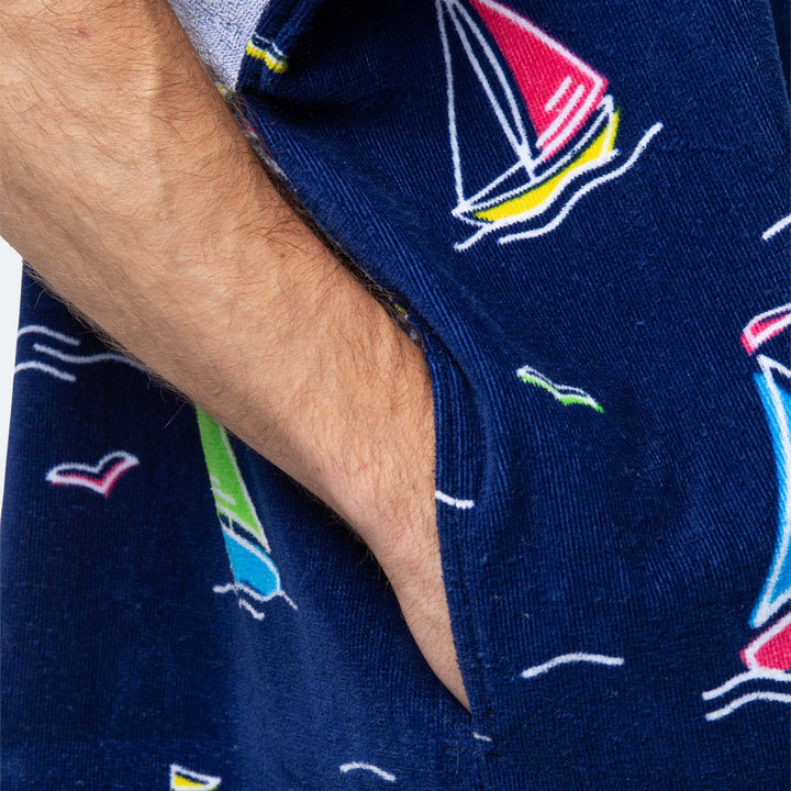 Ahoy Marine Towel Poncho Kinder