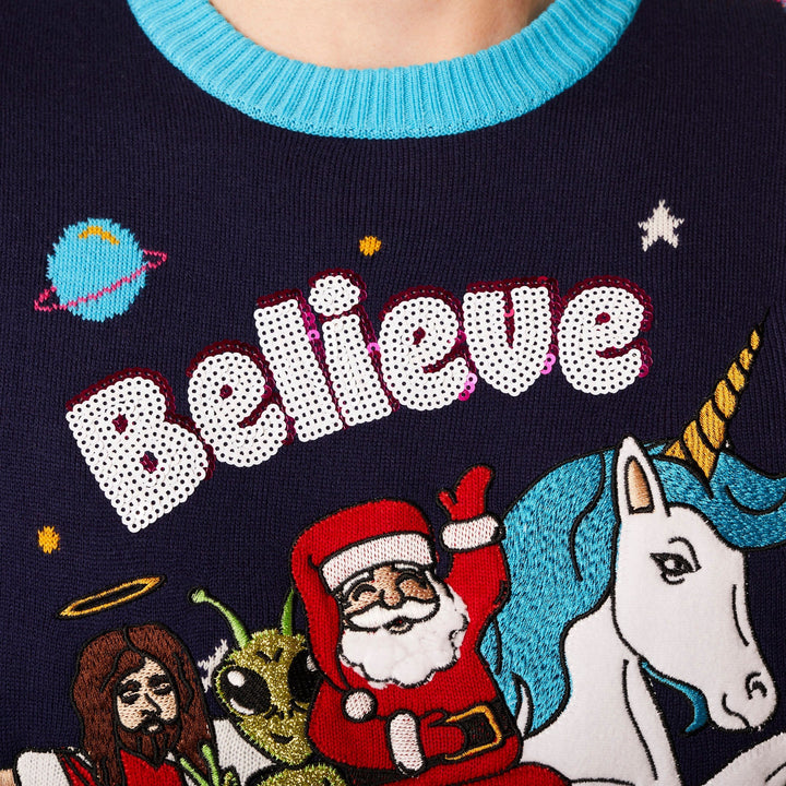 Believe Weihnachtspullover Damen