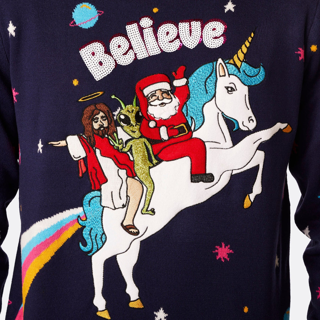 Believe Weihnachtspullover Damen