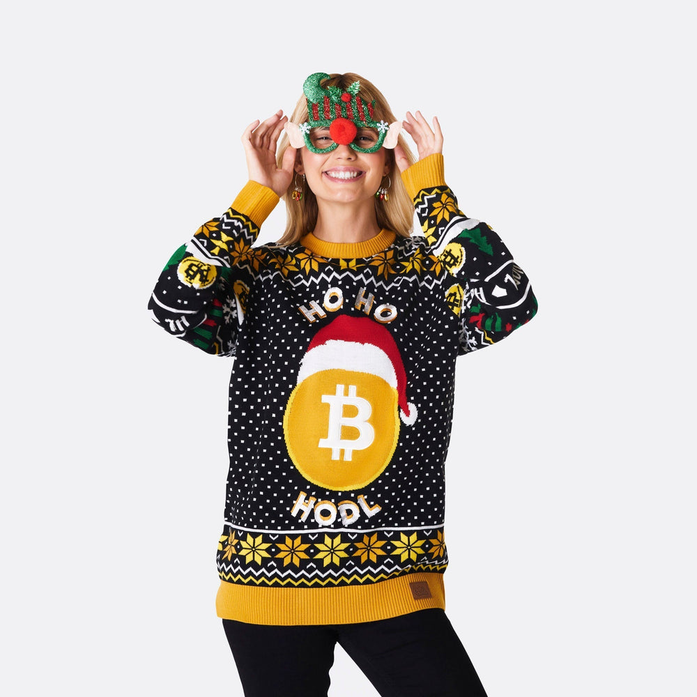 Bitcoin Weihnachtspullover Damen