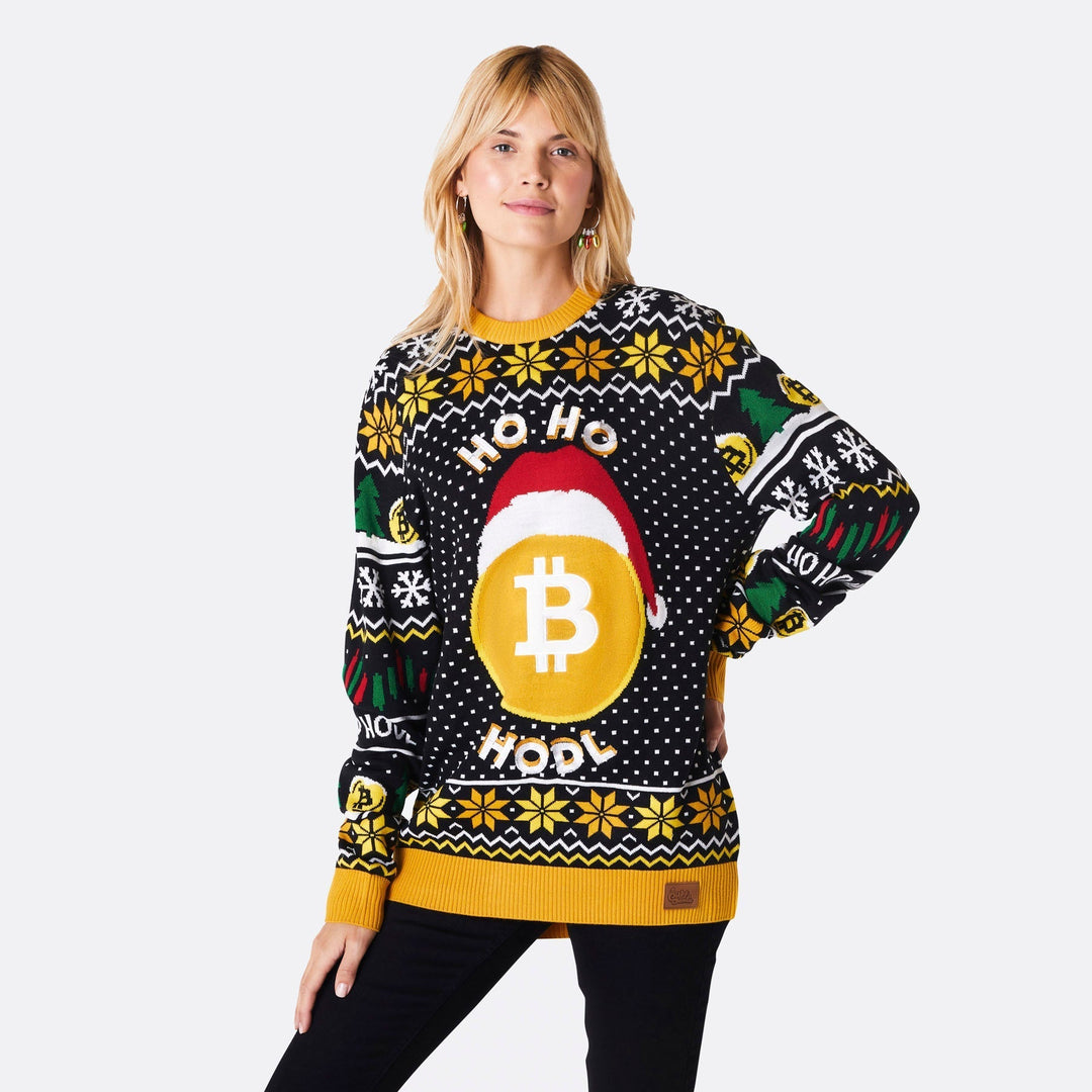 Bitcoin Weihnachtspullover Damen