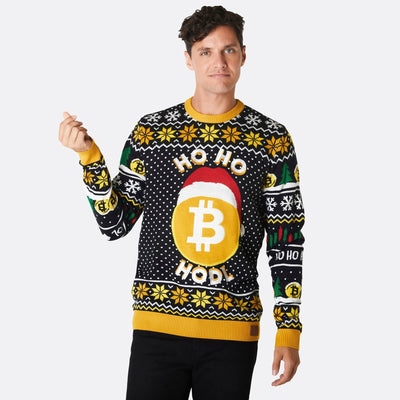 Bitcoin Weihnachtspullover Herren