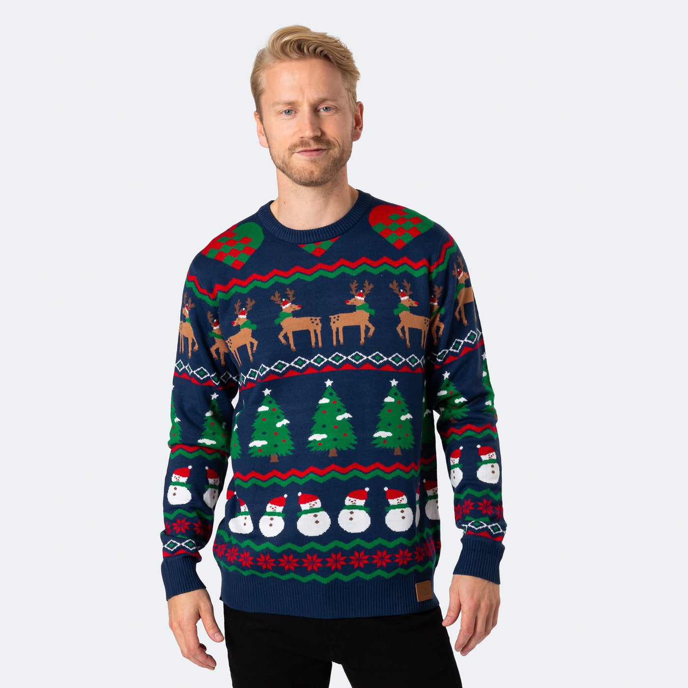 Blauer Ugly Christmas Sweater Herren