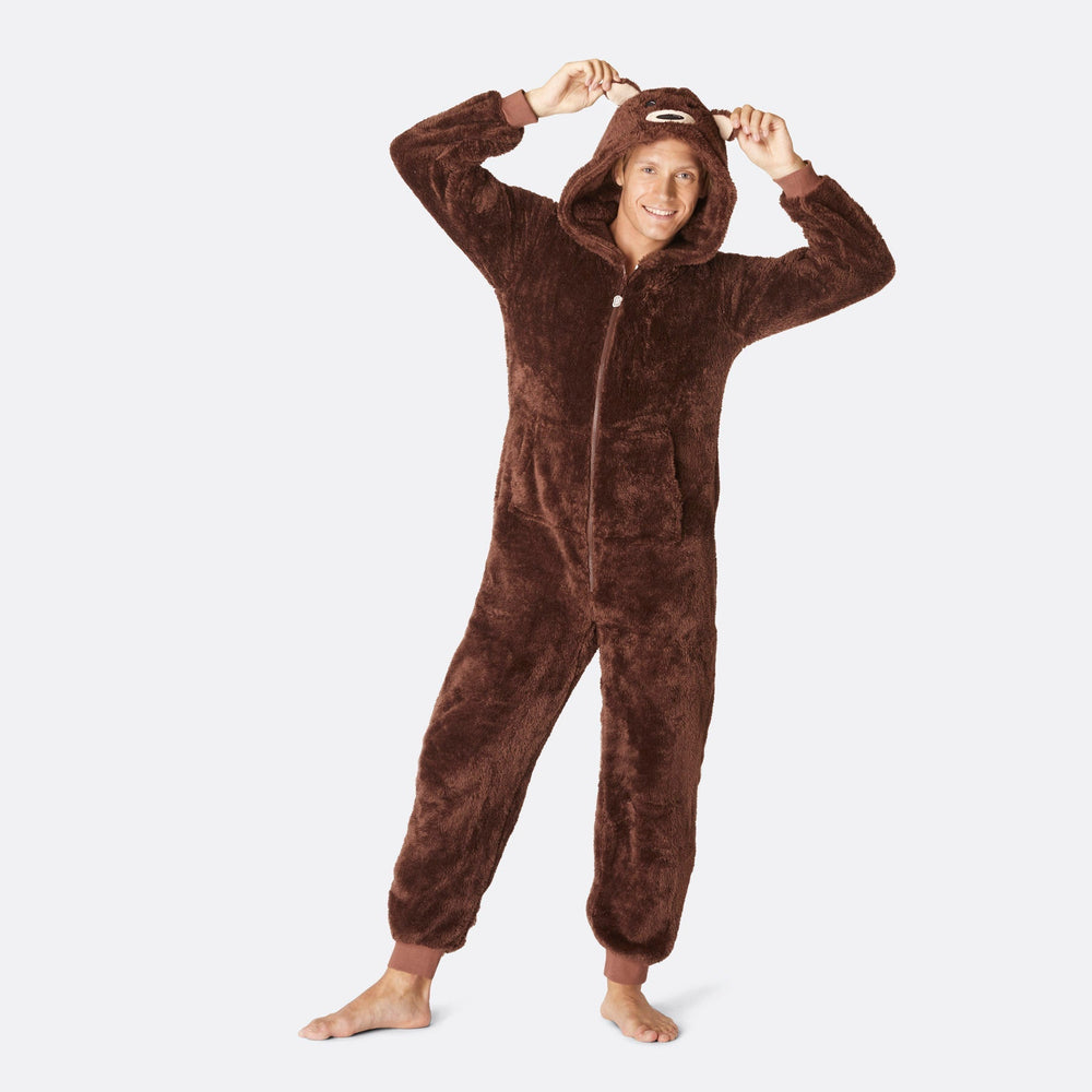 Brauner Teddybär Onesie Herren