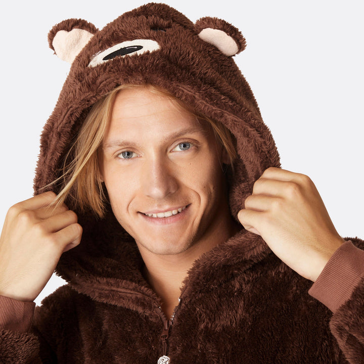 Brauner Teddybär Onesie Herren