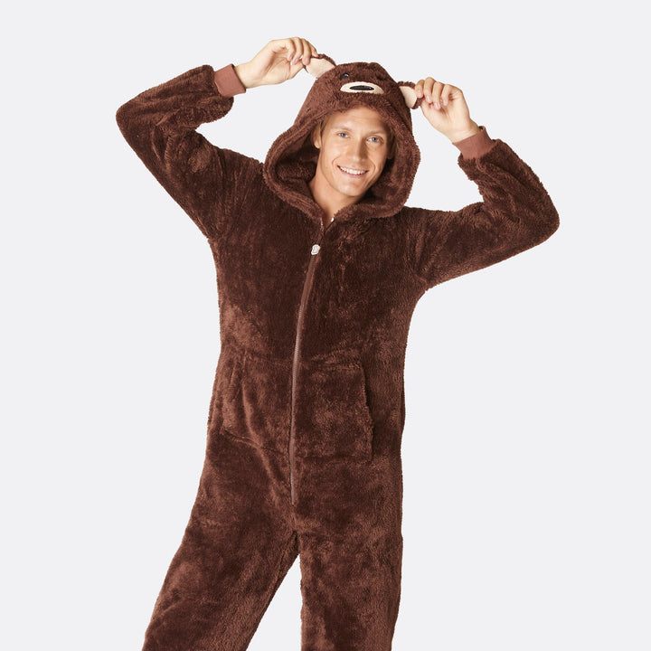 Brauner Teddybär Onesie Herren