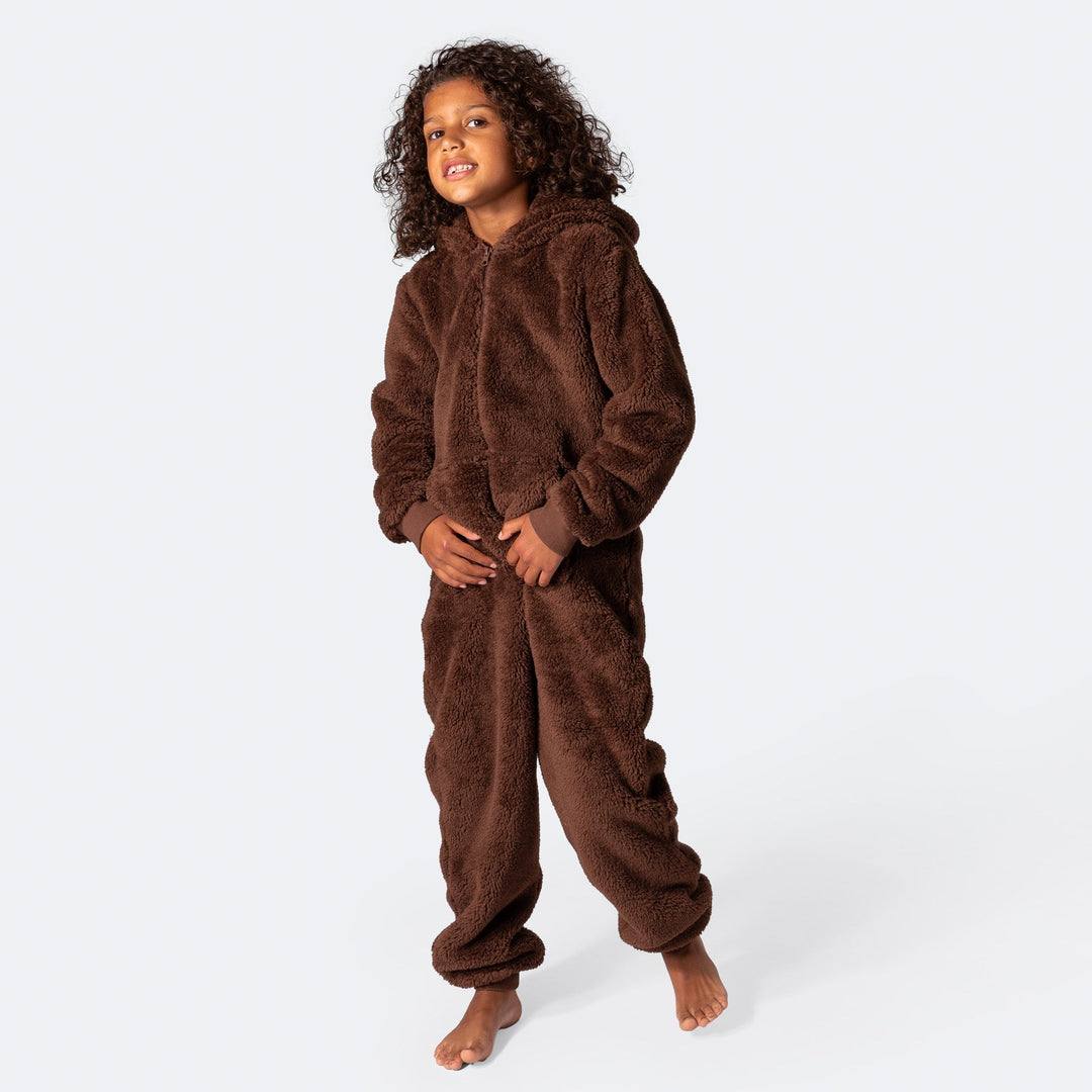 Brauner Teddybär Onesie Kinder