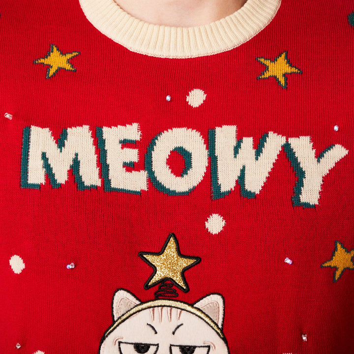 Meowy Weihnachtspullover Damen