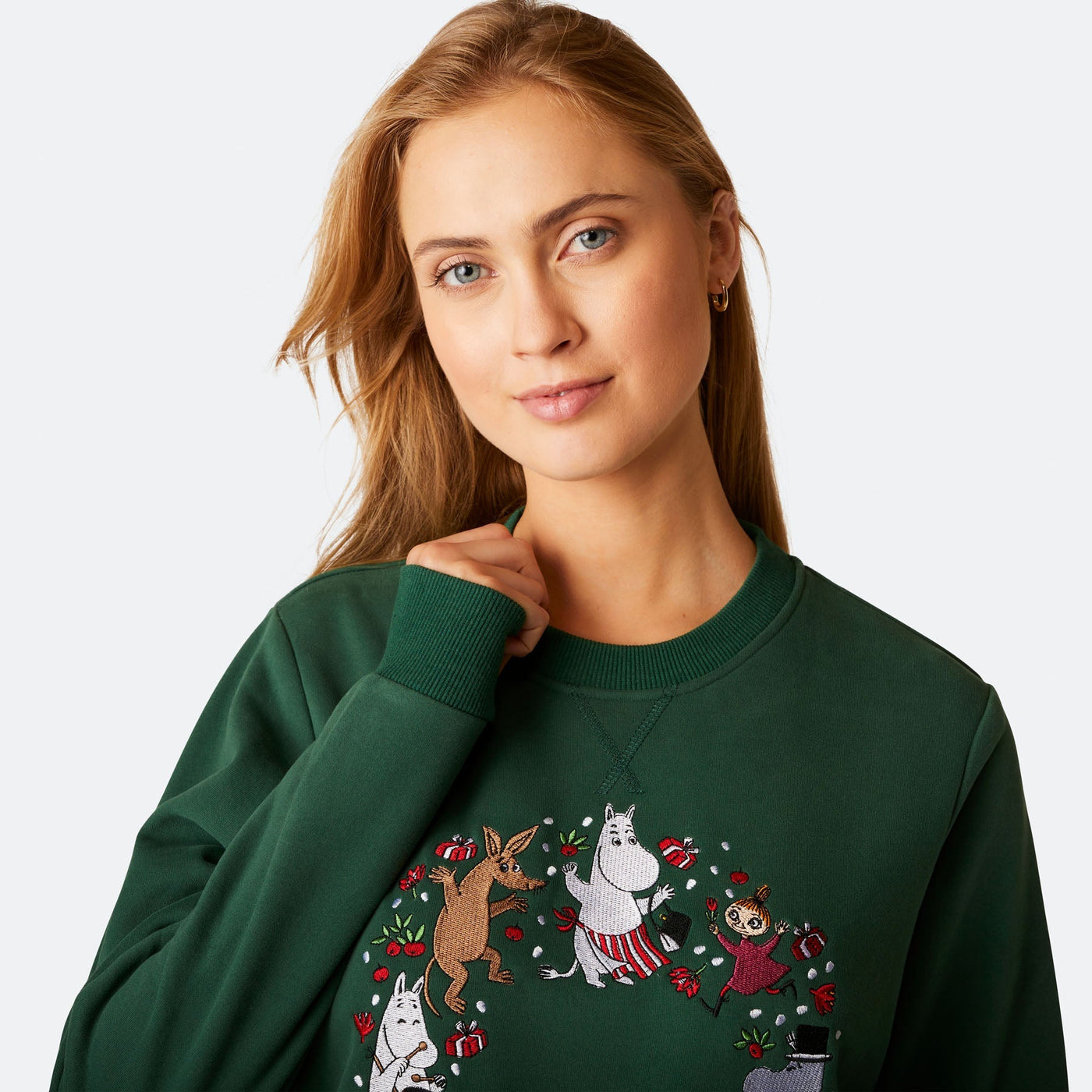 Mumins Grünes Weihnachts-Sweatshirt Damen