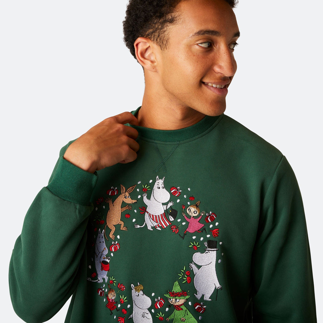 Mumins Grünes Weihnachts-Sweatshirt Herren