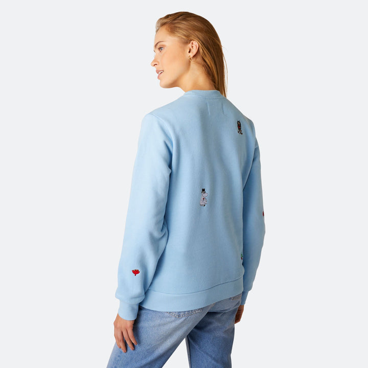 Mumins Blaues Weihnachts-Sweatshirt Damen