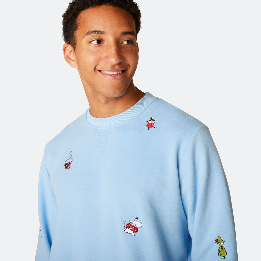 Mumins Blaues Weihnachts-Sweatshirt Herren