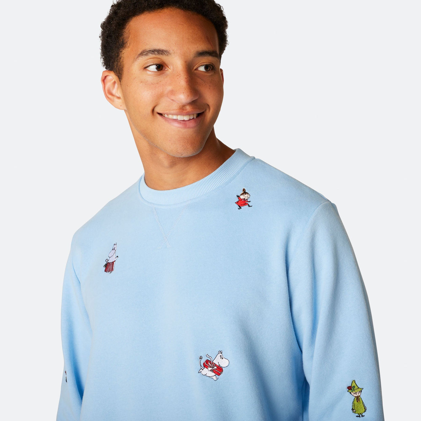 Mumins Blaues Weihnachts-Sweatshirt Herren