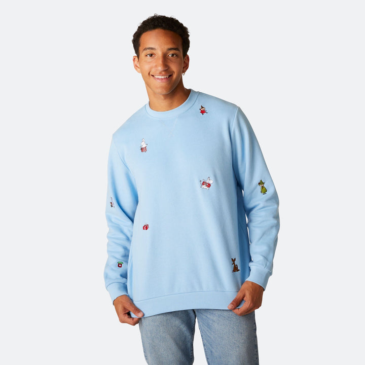 Mumins Blaues Weihnachts-Sweatshirt Herren