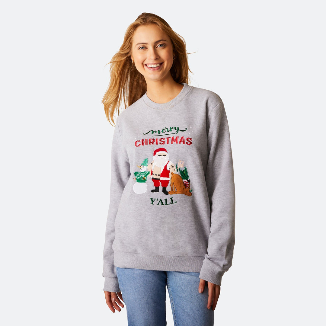 Merry Christmas Y'all Weihnachts-Sweatshirt Damen