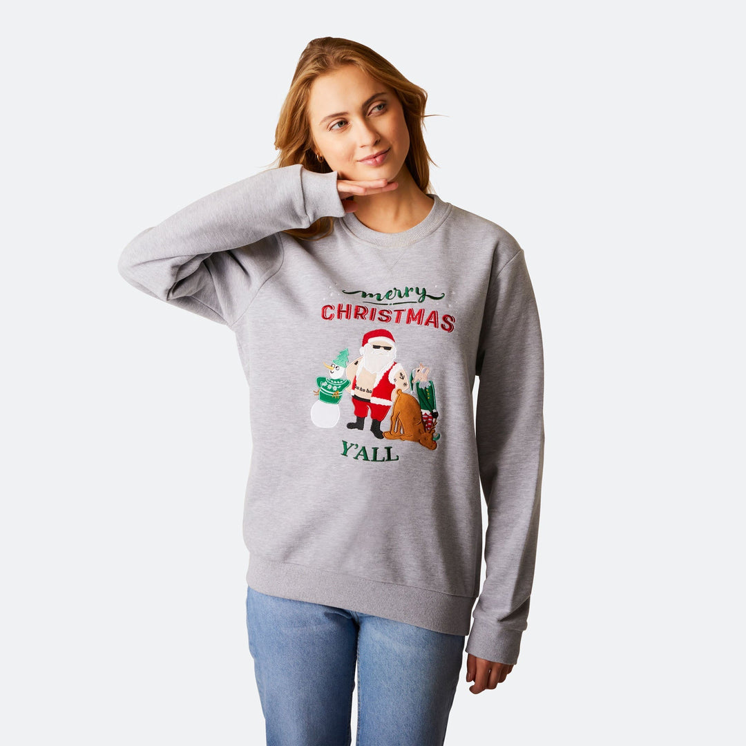 Merry Christmas Y'all Weihnachts-Sweatshirt Damen