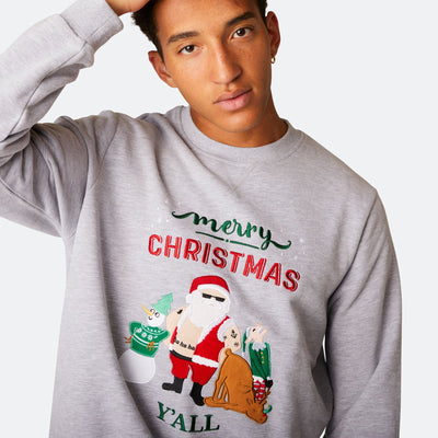 Merry Christmas Y'all Weihnachts-Sweatshirt Herren